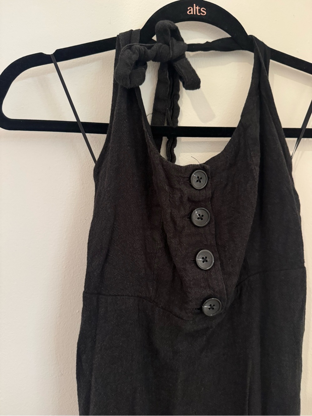 WeWoreWhat Halter Button-Front Linen Midi Dress - Picture 5 of 7